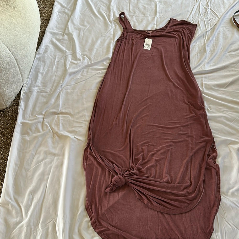 Off the shoulder dark mauve long dress